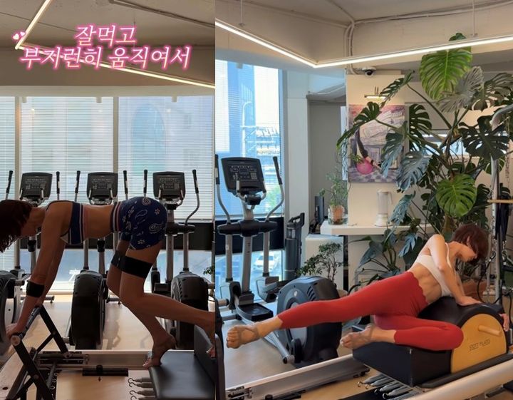 [서울=뉴시스] 방송인 최은경이 필라테스와 웨이트 트레이닝을 병행하며 나이를 잊은 탄탄한 복근과 건강미를 선보이고 있다. (사진 출처=최은경 인스타그램 캡처)