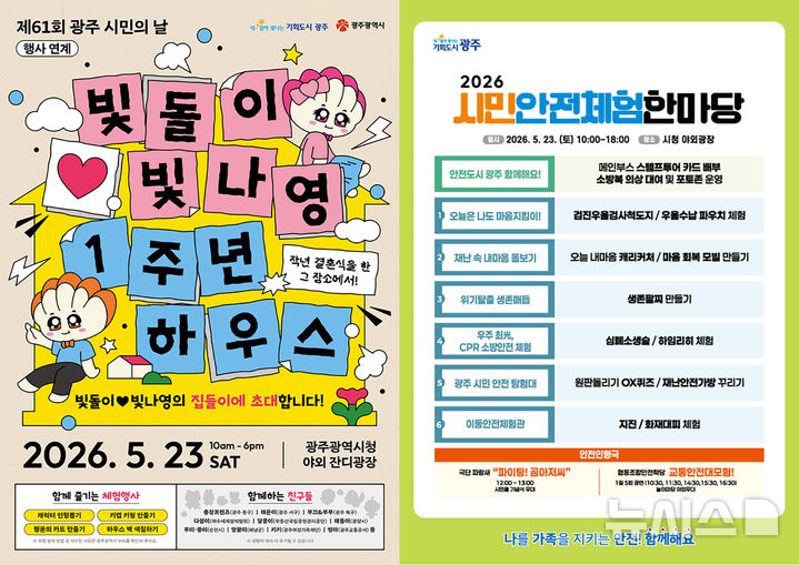[광주=뉴시스] 광주 시민의 날 기념식 '빛돌이 빛나영 집들이' '시민안전 체험 한마당'. (사진=광주시청 제공). photo@newsis.com *재판매 및 DB 금지