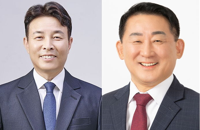 [대전=뉴시스] (왼쪽부터) 더불어민주당 전문학, 국민의힘 서철모 대전 서구청장 후보. (사진= 선관위 제공) *재판매 및 DB 금지