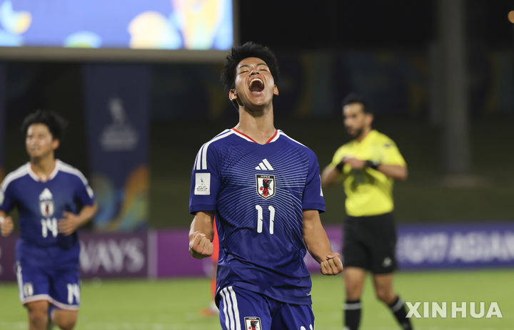 [제다=신화/뉴시스] 일본 남자 17세 이하(U-17) 축구대표팀, 중국 꺾고 2026 아시아축구연맹(AFC) U-17 아시안컵 우승. 사진은 일본의 사이토 가케루. 2026.05.22.