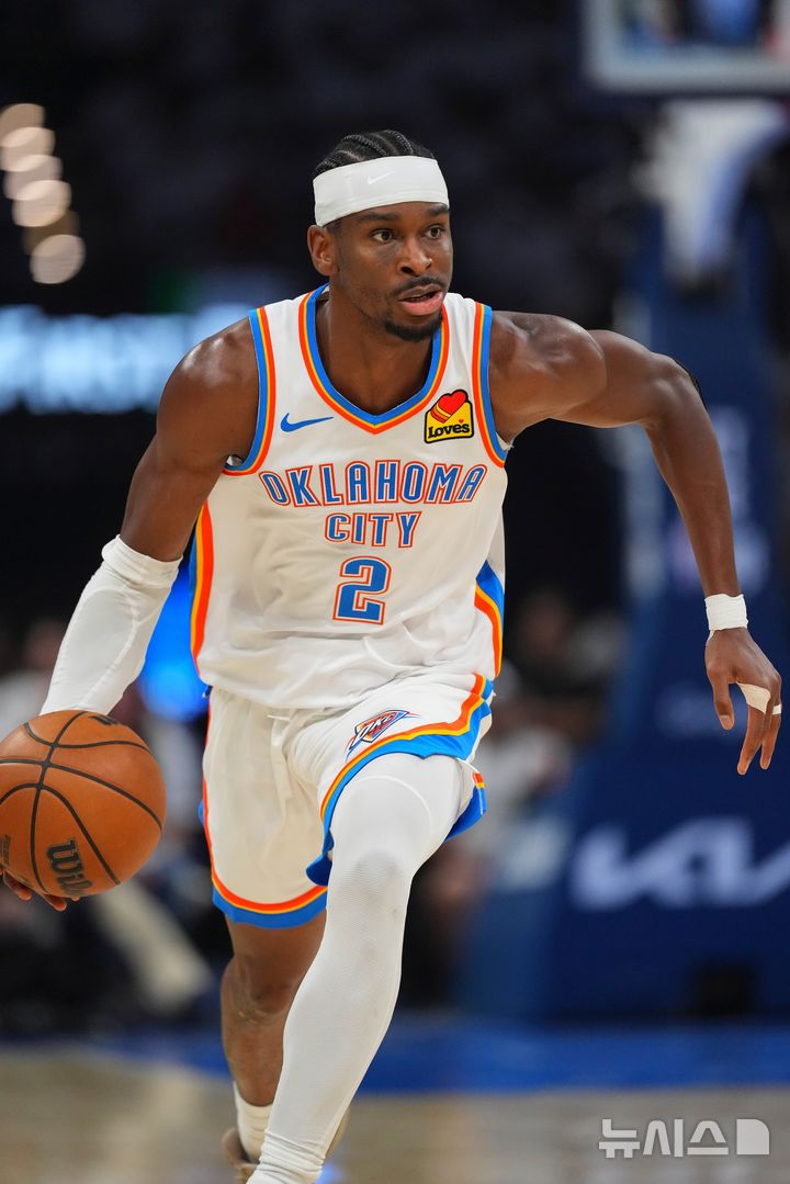 [오클라호마시티=AP/뉴시스] 미국프로농구(NBA) 오클라호마시티 선더의 샤이 길저스알렉산더. 2026.05.27