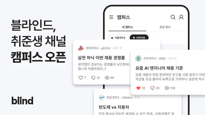 [서울=뉴시스] 블라인드 캠퍼스. (사진=블라인드 제공) 2026.05.27. photo@newsis.com *재판매 및 DB 금지