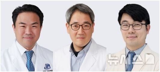 [서울=뉴시스] 왼쪽부터 김태정 여의도성모병원 병리과 교수, 사영조 흉부외과 교수, 임정욱 호흡기내과 교수. (사진= 여의도성모병원 제공)