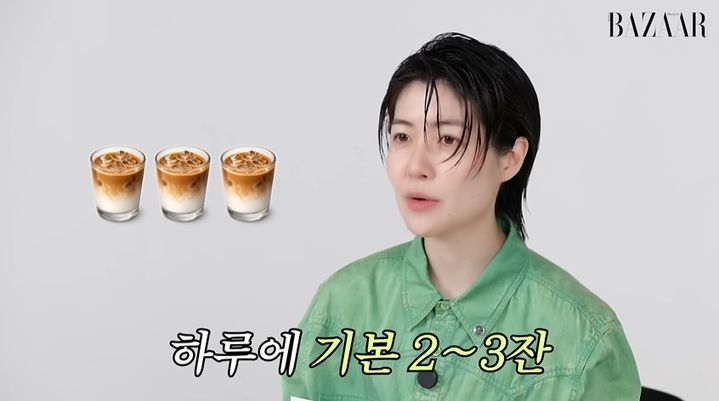 [서울=뉴시스] 배우 심은경(31)이 커피 애호가 면모를 드러냈다. (사진=유튜브 '하퍼스 바자 코리아' 캡처) *재판매 및 DB 금지