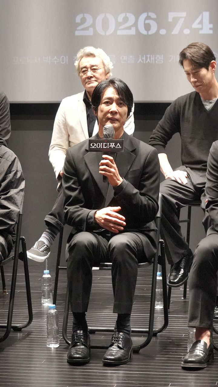 배우 최수종이 27일 서울 중구 충무아트센터에서 열린 연극 '오이디푸스' 제작발표회에서 발언하고 있다. (사진=수컴퍼니 제공) *재판매 및 DB 금지