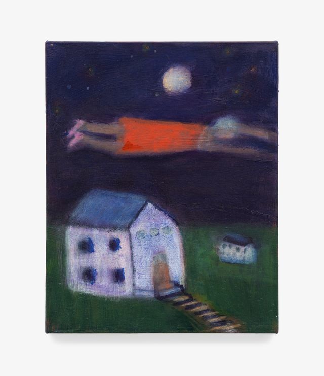 캐서린 브래드포드, Runaway Wife Over Her House, 2025, 캔버스에 아크릴릭, 51 × 41 cm *재판매 및 DB 금지