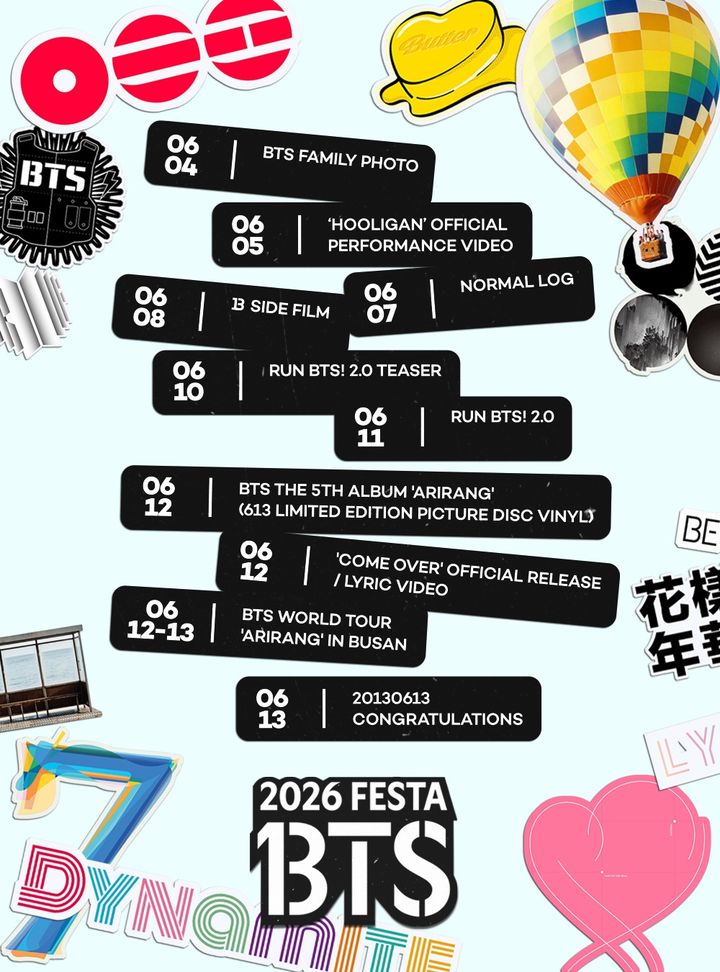 [서울=뉴시스] 방탄소년단 '2026 BTS FESTA' 포스터. (사진 = 빅히트 뮤직(하이브) 제공) 2026.06.01. photo@newsis.com *재판매 및 DB 금지