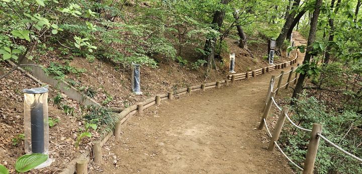 [광명=뉴시스] 너부대근린공원 산책로를 따라 설치된 경관조명. (사진=광명시 제공) 2026.06.01. photo@newsis.com *재판매 및 DB 금지