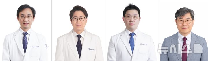 [서울=뉴시스] 좌측부터 문상관·이한결·권승원 경희대한방병원 순환신경내과 교수, 조익현 경희대 한의과대학 교수. (사진= 경희대한방병원 제공)