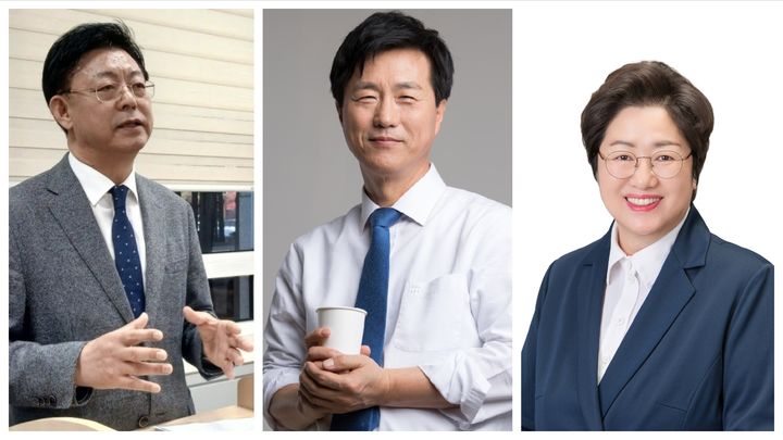 [대전=뉴시스] 맹수석(왼쪽부터)·성광진·정상신 대전시교육감 후보. (사진=각후보 캠프 제공) 2026.06.01. photo@newsis.com *재판매 및 DB 금지
