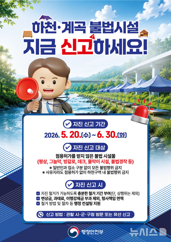 김포시, 하천·계곡 불법시설 자진철거 추진…동찬땐 인센