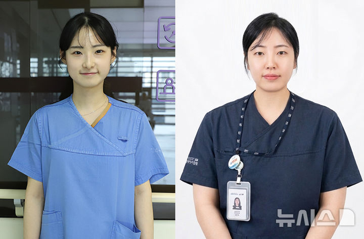 [서울=뉴시스] 박지연 분당차병원 간호국 간호사·태지영 심장내과팀 임상병리사. (사진= 분당차병원 제공) 
