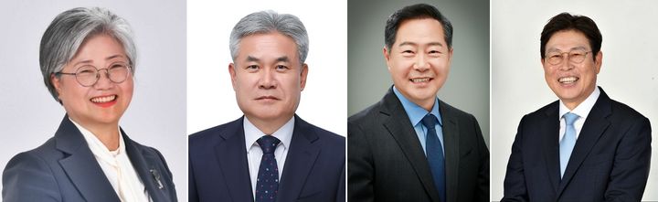 [세종=뉴시스] 세종시교육감에 도전하는 강미애(왼쪽부터)·안광식·원성수·임전수 후보. (사진=뉴시스 DB). photo@newsis.com *재판매 및 DB 금지
