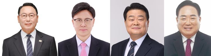 [천안=뉴시스] 김영춘(왼쪽부터)·이명수·이병도·이병학 충남도교육감 후보. 가나다 순. (사진=뉴시스 DB). photo@newsis.co *재판매 및 DB 금지