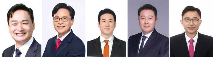 [충남=뉴시스] 송승화 기자 = (왼쪽)더불어민주당 김영빈, 국민의힘 윤용근, 개혁신당 이은창, 무소속 김혁종·정연상 후보. 2026.06.03. (사진=중앙선거관리위원회). 2026.06.03. photo@newsis.com. *재판매 및 DB 금지