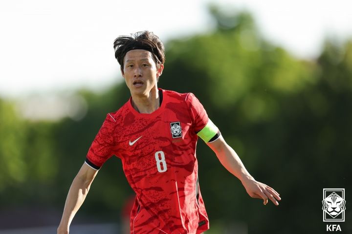 [서울=뉴시스] 4일(한국 시간) 미국 유타주 솔트레이크시티의 브리검영대(BYU) 사우스필드에서 열린 엘살바도르와 평가전을 소화하고 있는 한국 남자 축구 대표팀의 이재성. (사진=대한축구협회 제공) 2026.06.04. photo@newsis.com *재판매 및 DB 금지