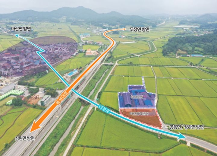 [고창=뉴시스] 고창군 '해리면 하련지구 농촌공간정비사업'의 위치도. *재판매 및 DB 금지