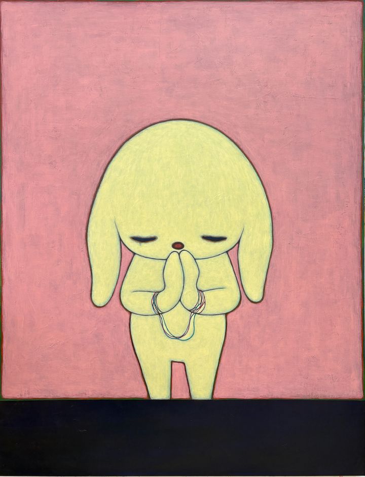 마이코 코바야시 Silent Thoughts, 146 x 112 x 4 cm, Acrylic, color pencil, Japanese paper on canvas, 2026 *재판매 및 DB 금지