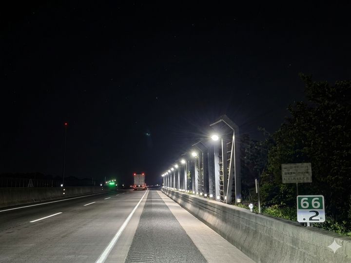 [성주=뉴시스] 낙석방지울타리 활용한 태양광 가로등 설치. (사진=한국도로공사 제공) 2026.06.08 photo@newsis.com *재판매 및 DB 금지