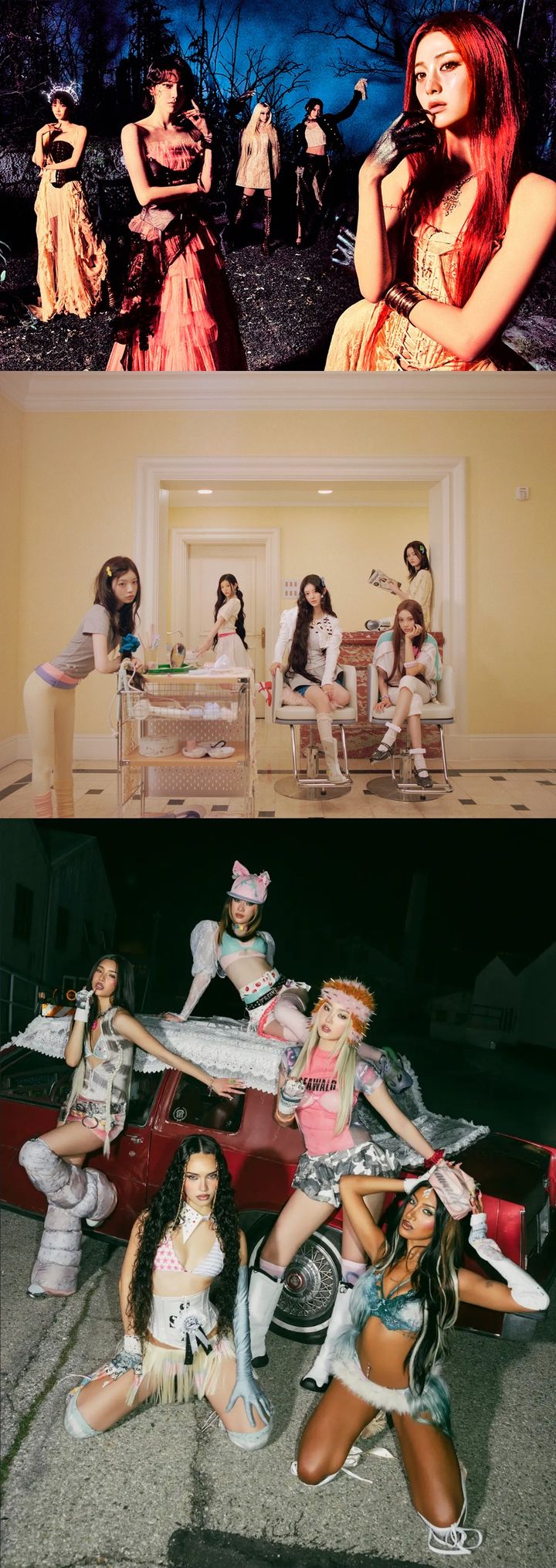 [서울=뉴시스] 르세라핌, 아일릿, 캣츠아이. (사진 = 쏘스뮤직, 빌리프랩, 하이브-게펜 레코드 제공) 2026.06.08. photo@newsis.com *재판매 및 DB 금지