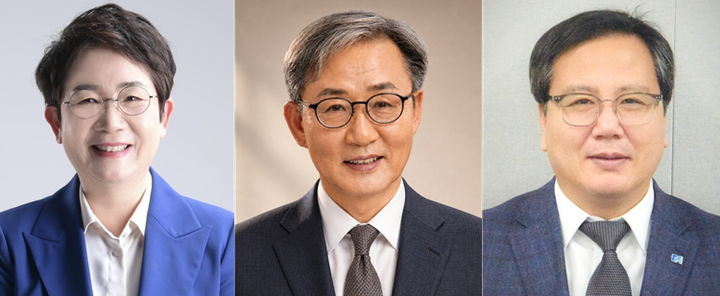 [대전=뉴시스] 민선 9기 대전시장직 인수위원회 박정현(왼쪽부터) 위원장, 이은구 부위원장, 박노동 운영간사. (사진=허태정 대전시장 당선인 인수위 제공) 2026.06.08. photo@newsis.com&nbsp; *재판매 및 DB 금지