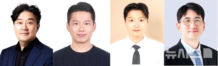 [포항=뉴시스] = 포스텍 화학공학과·융합대학원 차형준 교수 연구팀이 홍합의 수중 접착 원리를 응용해, 단 한 번의 접종으로 장기간 면역 효과를 내는 백신 기술을 개발했다. 사진 왼쪽부터 차 교수·시스템생명공학부 박사과정 정석원씨·화학공학과 박사과정 우현택씨, 인천대 생명공학부 황병희 교수. (사진=포스텍 제공) 2026.06.08. photo@newsis.com 