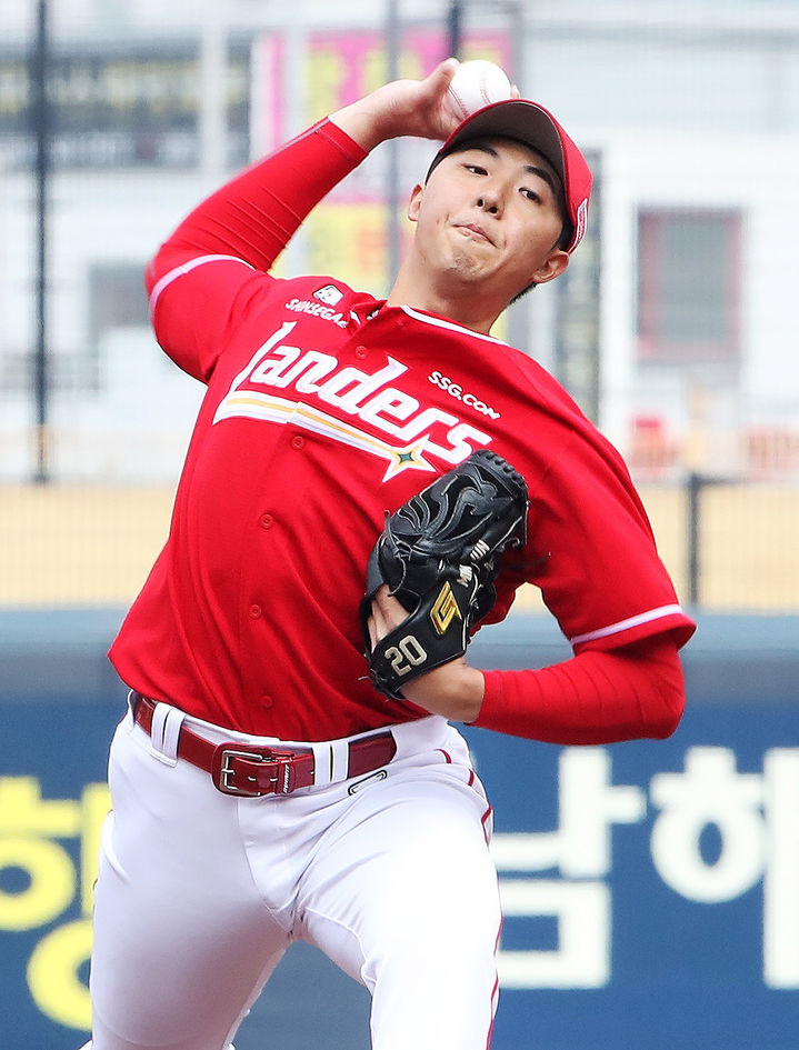 [서울=뉴시스] 프로야구 SSG 랜더스의 김민준. (사진 = SSG 랜더스 제공) *재판매 및 DB 금지