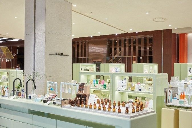 주닥의 현대백화점 더현대 서울 클린 뷰티 편집숍 '비클린(Be CLEAN)' 입점 이미지(사진=에이치피오) *재판매 및 DB 금지