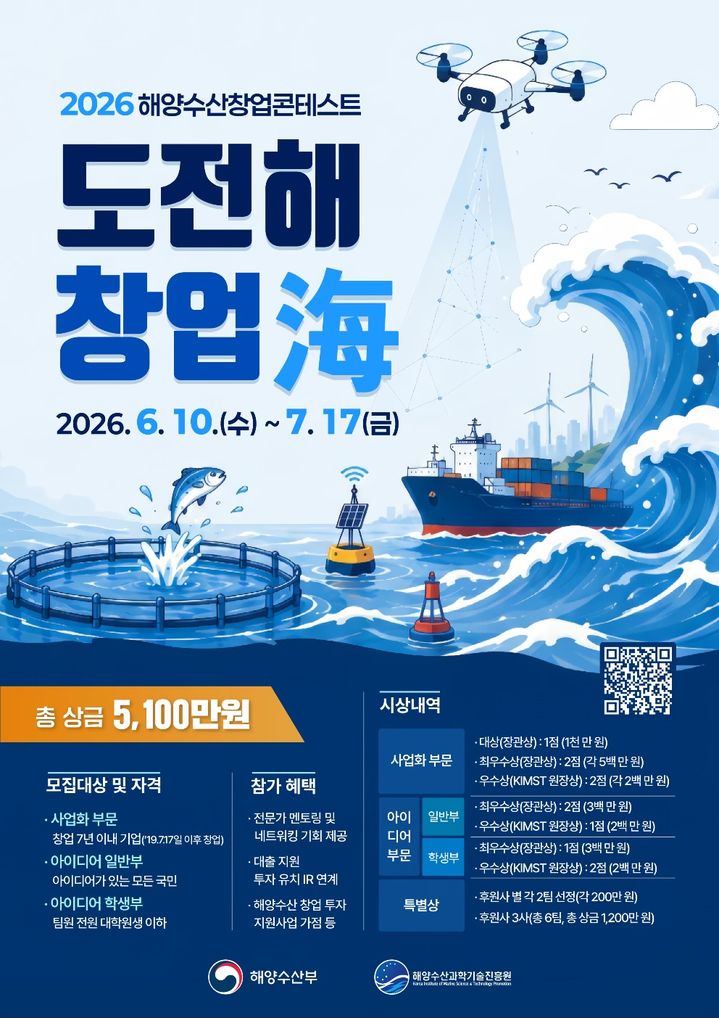 [서울=뉴시스] 2026년 해양수산창업콘테스트 포스터. (사진=해양수산부 제공) 2026.06.09. photo@newsis.com *재판매 및 DB 금지