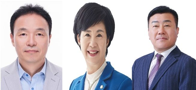 [천안=뉴시스] (왼쪽부터) 류제국, 엄소영, 유영채 천안시의원 당선인. (사진=중앙선거관리위원회) 2026.06.09 photo@newsis.com *재판매 및 DB 금지