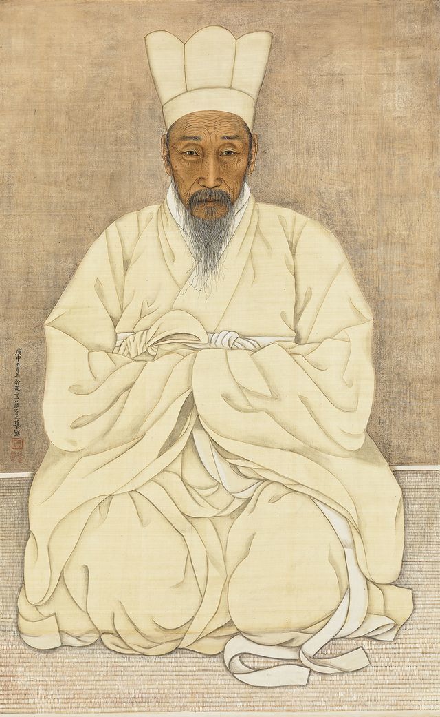 석지 채용신,〈간재 전우 초상(⾉齋 ⽥愚 肖像)〉&nbsp; ink and color on silk, 59.3×96.8cm, 1920.5., 추정가 7천만 원 ~ 1억 5천만 원 *재판매 및 DB 금지
