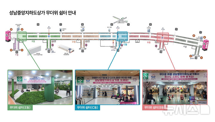 [성남=뉴시스] 성남중앙지하도상가 무더위쉼터 안내도 (사진=성남시 제공) 2026.06.11.photo@newsis.com