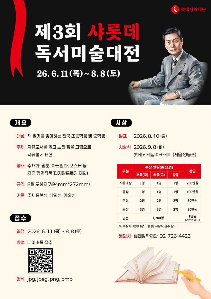 [서울=뉴시스] 제 3회 샤롯데 독서미술대전 (사진=롯데장학재단 제공) 2026.06.11. photo@newsis.com *재판매 및 DB 금지