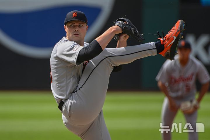 [클리블랜드=AP/뉴시스] 메이저리그(MLB) 디트로이트 타이거스 투수 태릭 스쿠벌. 2026.06.14.