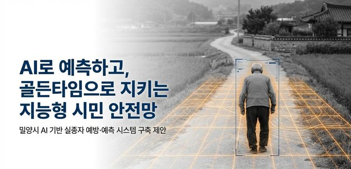 [밀양=뉴시스] 인공지능(AI) 기반 실종자 예측 시스템 구축 안내문. (사진=밀양시 제공) 2026.06.15. photo@newsis.com *재판매 및 DB 금지