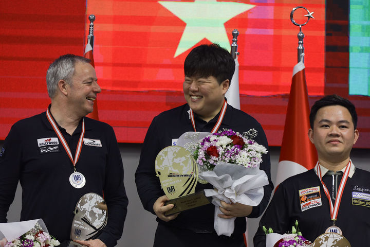 [서울=뉴시스] 2026 앙카라 세계3쿠션당구월드컵에서 우승한 조명우. (사진=대한당구연맹 제공) 2026.06.14. *재판매 및 DB 금지