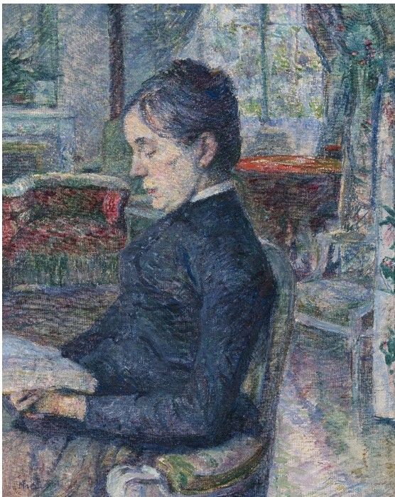 앙리 드 툴루즈 로트렉, La Comtesse Adèle de Toulouse-Lautrec dans le salon du château de Malromé <말로메 성 응접실의 아델 드 툴루즈 로트렉 백작부인>, 1887년, 캔버스에 유채, 59 x 54 cm, 툴르즈 로트렉 미술관 © Musée Toulouse-Lautrec, Albi, France *재판매 및 DB 금지