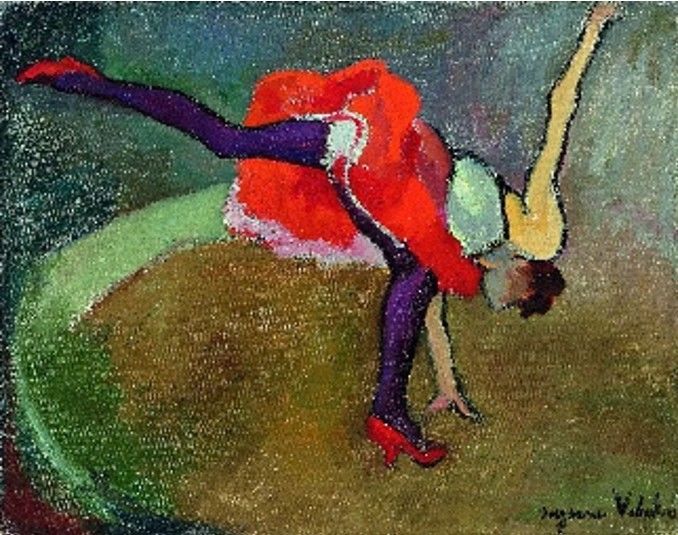 수잔 발라동, L' Acrobate ou La Roue <곡예사>, 1916년, 캔버스에 유채, 38 x 46.2 cm, 와이즈먼 & 미셸 컬렉션 © Weisman & Michel Collection Suzanne Valadon, L' Acrobate ou La Roue <The Acrobat>, 1916, Oil on canvas, 38 × 46.2 cm; © Weisman & Michel Collection Suzanne Valadon, L’Acrobate ou La Roue, 1916, Huile sur toile, 38 × 46.2 cm; © Weisman & Michel Collection *재판매 및 DB 금지