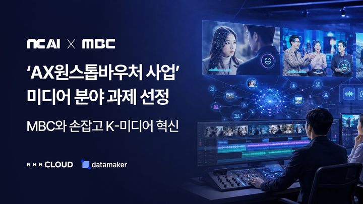 [서울=뉴시스] NC AI가 MBC, NHN클라우드, 데이터메이커와 컨소시엄을 구성해 과학기술정보통신부와 정보통신산업진흥원(NIPA)이 주관하는 'AX원스톱바우처 사업'에 선정됐다. (사진=NC AI 제공) *재판매 및 DB 금지