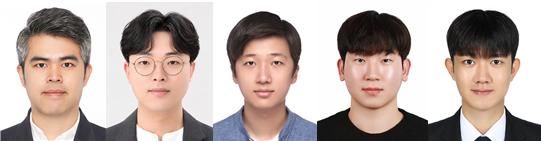[서울=뉴시스] (왼쪽부터) 한양대 미래자동차공학과 조기춘 교수, 나유승 박사과정생, 박정우 석박통합과정생, 정성재 석사과정생, 이민원 석사과정생. (사진=한양대 제공) 2026.06.16. photo@newsis.com *재판매 및 DB 금지