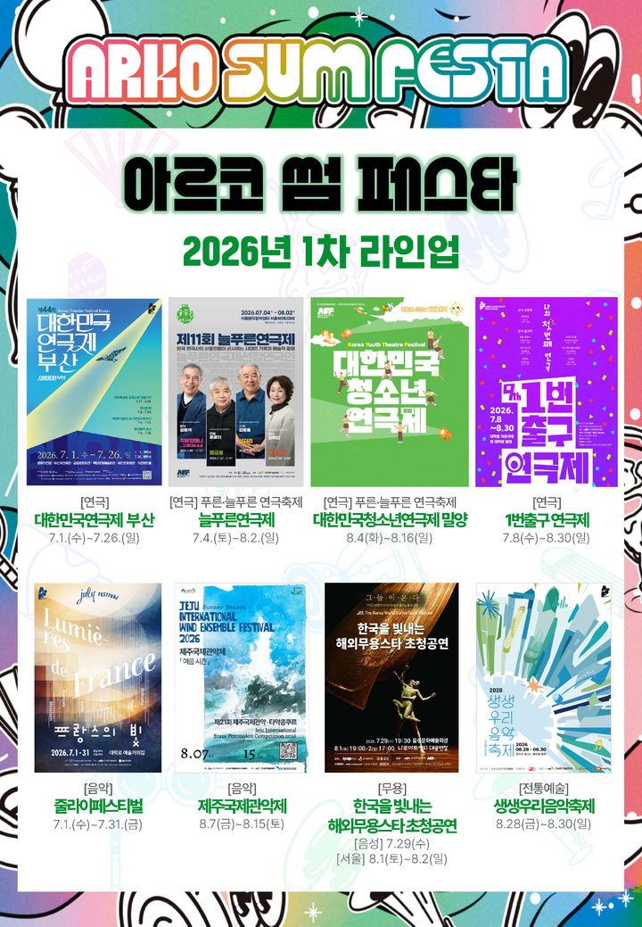2026 아르코 썸 페스타 1차 라인업. (한국문화예술위원회) *재판매 및 DB 금지