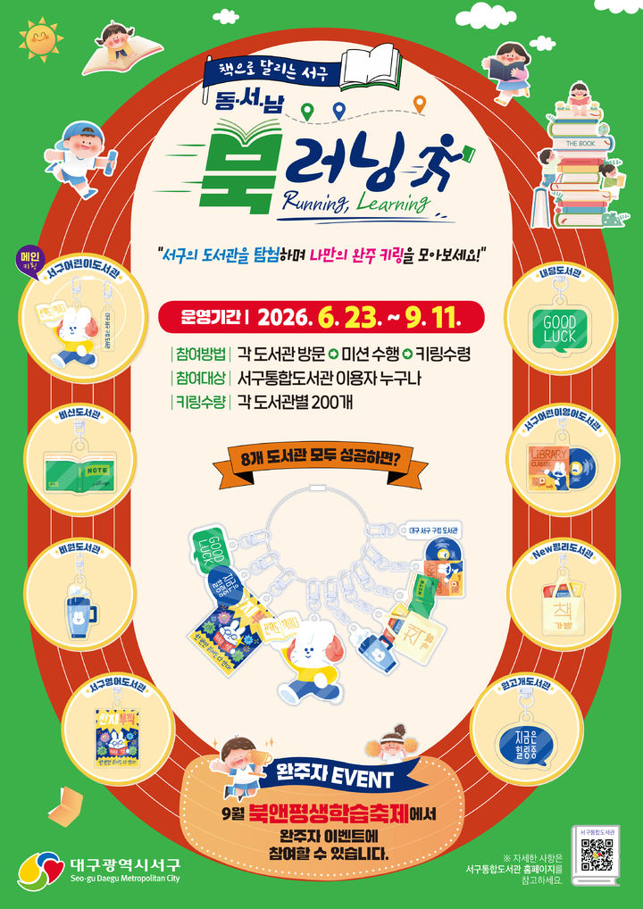 대구 서구, 구립도서관 순회 '동서남북 북러닝' 운영