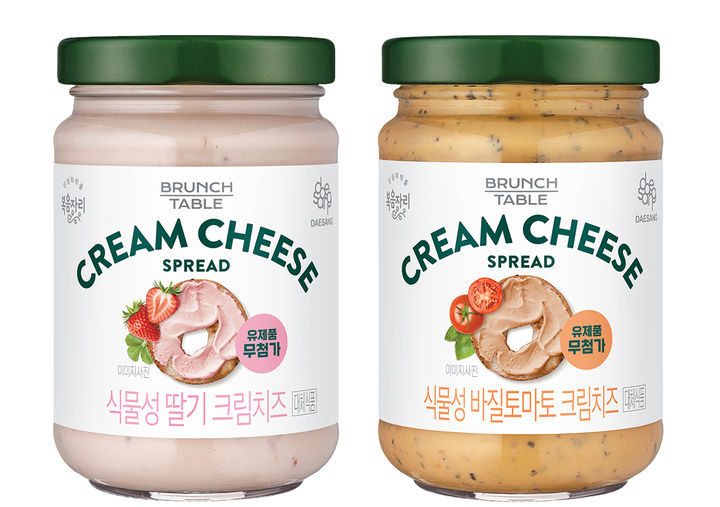 대상다이브스 복음자리 '식물성 딸기 크림치즈', '식물성 바질토마토 크림치즈'. (사진=대상그룹 제공) *재판매 및 DB 금지