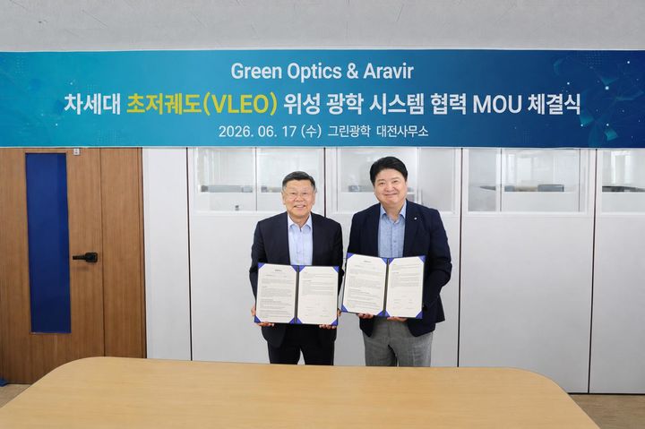 (왼쪽)존 리 아라비르 최고경영자(CEO), (오른쪽)조현일 그린광학 대표이사. (사진=그린광학) *재판매 및 DB 금지