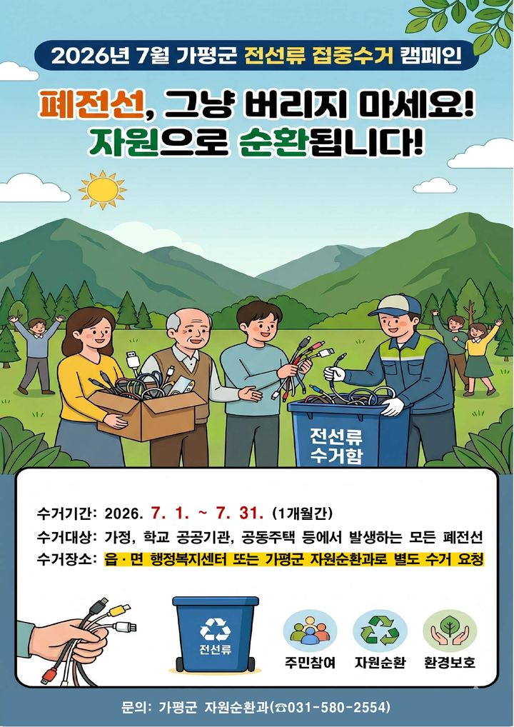 폐전선 집중수거 캠페인 안내. (사진=가평군 제공) photo@newsis.com *재판매 및 DB 금지