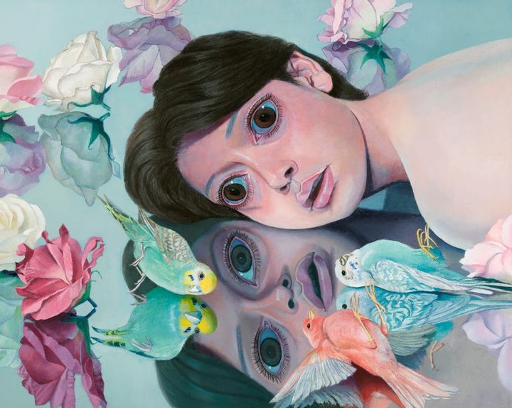 Flowers, Birds, and a Face Lying Down, 2026, Oil on canvas, 80.3 × 100 cm *재판매 및 DB 금지