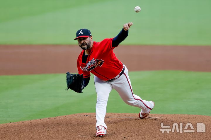 [애틀랜타=AP/뉴시스] 메이저리그(MLB) 애틀랜타 브레이브스의 마틴 페레스. 2026.06.20