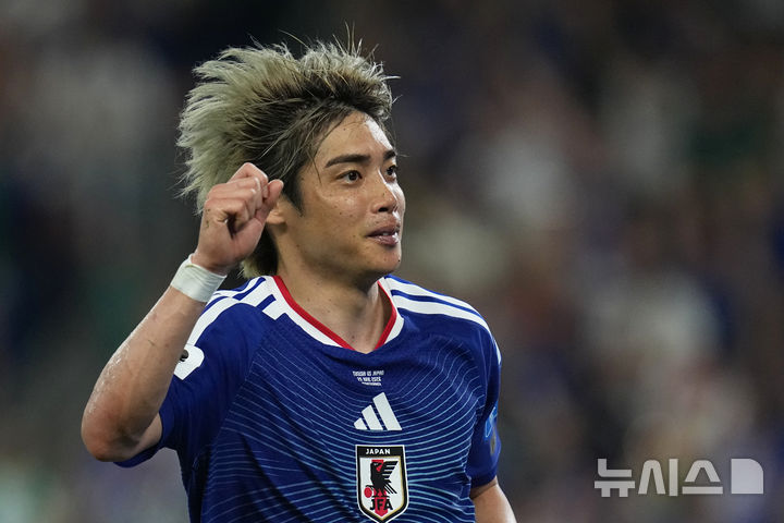 [과달루페=AP/뉴시스] 일본 축구 대표팀 이토 준야가 북중미 월드컵 튀니지와의 조별리그 2차전에서 골을 터뜨렸다. 2026.06.20.