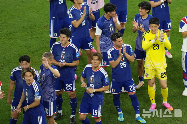 [과델루페=AP/뉴시스] 21일(한국 시간) 일본이 2026 북중미 월드컵 조별리그 F조 2차전에서 튀니지를 4-0으로 완파했다. 32강 진출 가능성을 높였지만 험난한 대진이 예상된다. 2026.06.21.