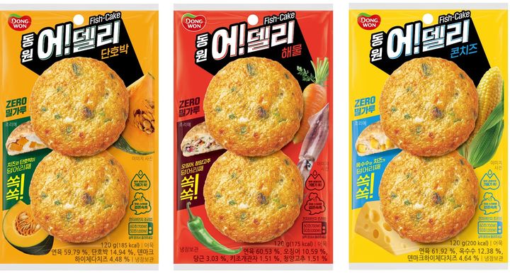[서울=뉴시스] 동원F&B, 재료가 덩어리째 들어있는 영양 간식 어묵 '어!델리' 3종 출시(사진=동원F&B 제공) *재판매 및 DB 금지
